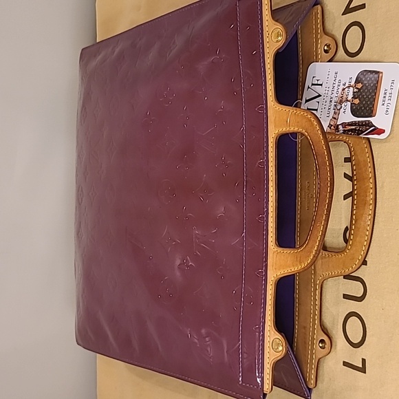 LOUIS VUITTON VINTAGE 1999! ULTRA RARE COLOR PURPLE MONOGRAM VERNIS STANTON TOTE - Picture 17 of 17